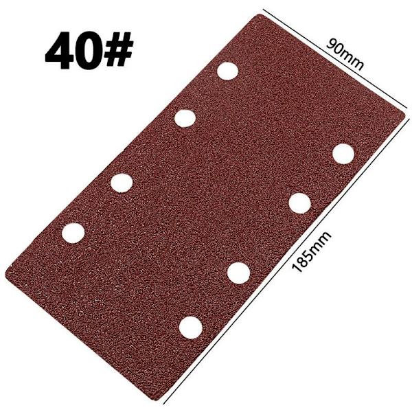 Orbital Sandpapper Sandpapper 93 x 185 Hålantal 8 Hål Rektangulär Flockad Sandpapper 15 Ark