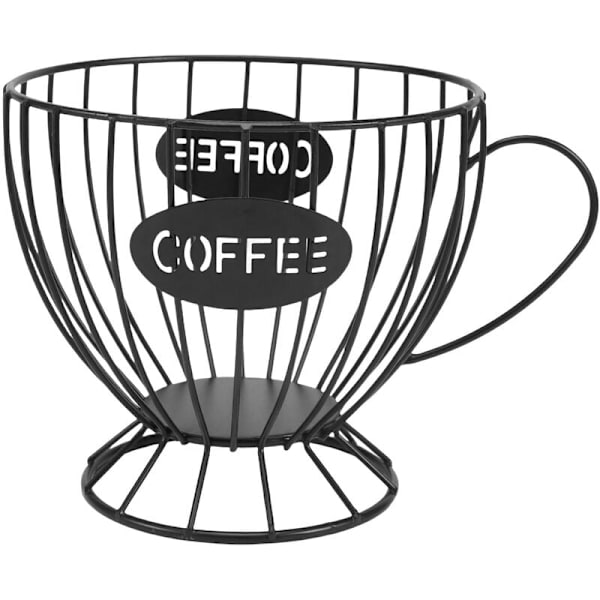 Kaffekapsel förvaringskorg Kaffeekopp korg Kaffeepad Organizer hållare Kaffeepad hållare Kaffeeaccessoarer (Svart)