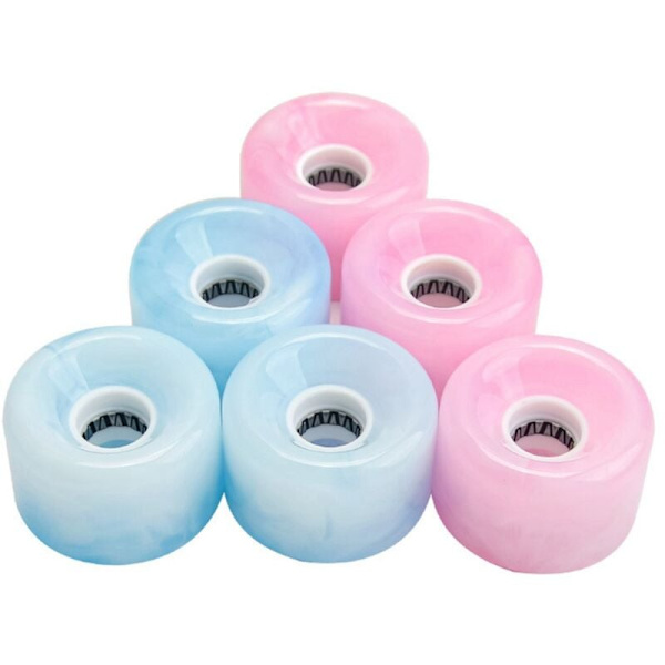 4 stk. Lysende Surfboardhjul, Farve Glitter PU Hjul til Skateboard Longboard, Høj Elasticitet Surfboardhjul Pink