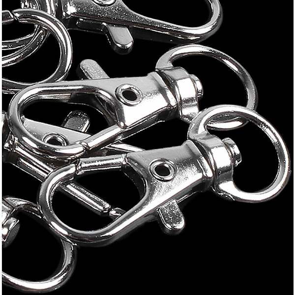 10 st 30 mm silverfärgade metallhummerklor med nyckelring