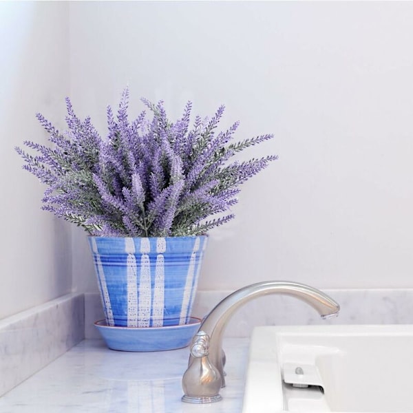 8 Bundter Smuk Bouquet Af Lilla Lavendel Dekorative Kunstige Planter Kunstige Blomster Ægte Simulering Blomster Til Soveværelse Vindue Overto