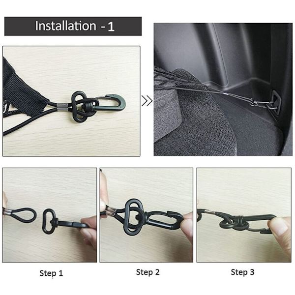 Bagagerumsnet, 35-48 tommer konvolut stil bagagerum organizer opbevaring bagklap elastisk justerbar til biler SUV