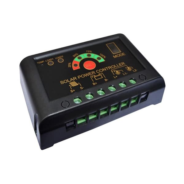 Strømforsyning 12/24V Auto 20A Solcellelader LED-skjerm Solcellepanel Batterilading for Solcellekit Solcellelys