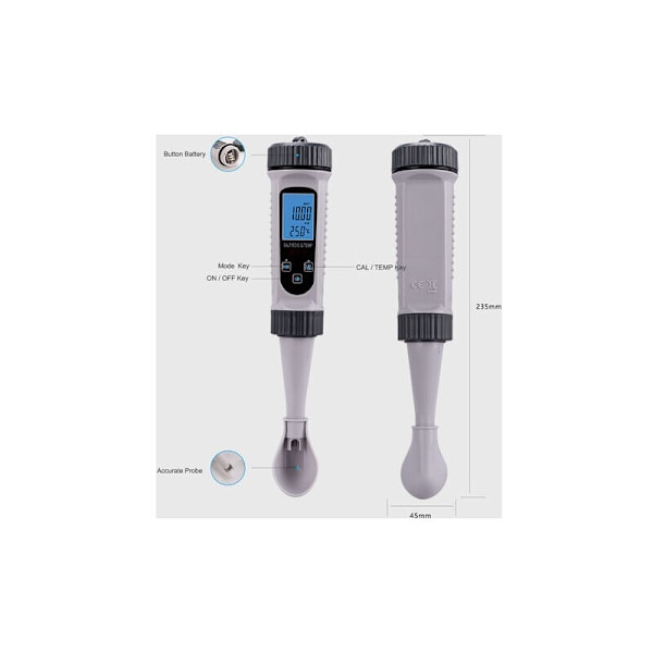 4-i-1 Digital Vattenmätare SALT TDS SG Temp Meter Hög Precision Vattenkvalitetstest Mätutrustning för Dricksvatten Pool Akvarium Hydroponics (