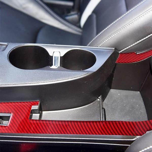 Til 2016-2020 Carbon Fiber Central Control Gear Shift Panel Dekor Cover Trim Sticker Tilbehør