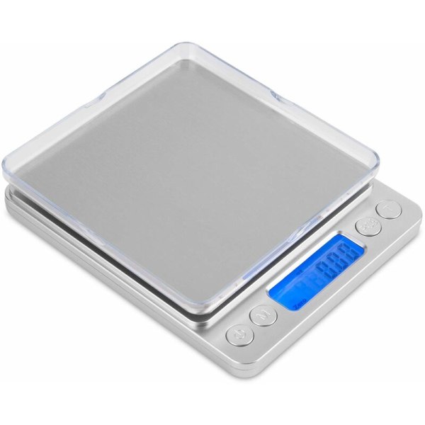 Mafiti Gram-vaaka, keittiövaaka digitaalinen paino Mini gramma koruvaaka 500g/0,01g ruostumattomasta teräksestä LCD-näytöllä ruoanlaittoon leivontaan koruihin