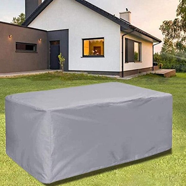 Möbelset Utomhus Möbelskydd, Vattentät Vindtät Anti-UV Presenning, Rektangulär 210D Oxfordtyg Skyddande Överdrag Silver - 160x160x80cm