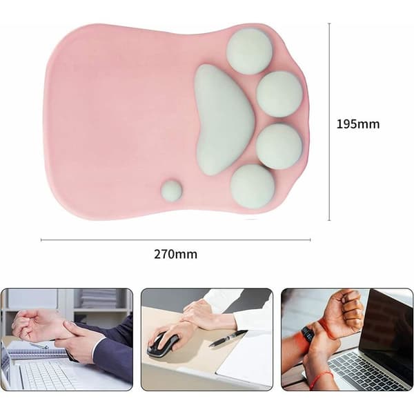 Ergonomisk musematte med håndleddstøtte, tegneserie kattemusematte med gelpute håndleddstøtte musematte