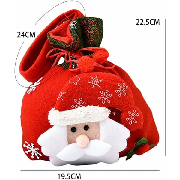 Julgodispåse, 4-pack tomtejulväskor, julklappar till barn, godisstrumpepåse, utsökt snöflinga tomte tryckt Chris