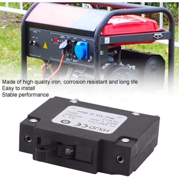 2 stk. Generator Afbryder, Professionel Sikkerhed Benzin Generator Afbryder med Afbryder til Benzin Generatorer 23A 230V
