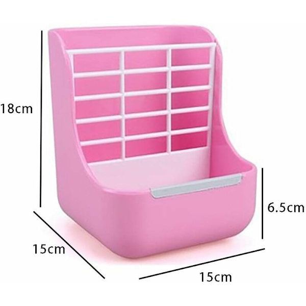 Hömatare för kaniner, 2 i 1 matare och höställ matdispenser för marsvin kaniner chinchillor små husdjur-rosa