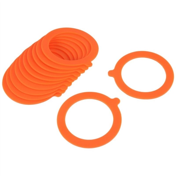 12-pack silikonersättningsringar, lufttäta gummipackningsringar för Mason Jar-lock, läckagesäker konserveringssilikon, orange