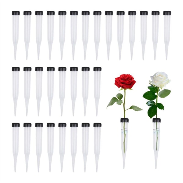 Blomrör Set om 50 Plast Blomrör, Transparenta Blomrör, Återanvändbara Blommor, Blomrör