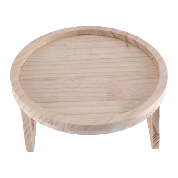 Sofa armlæn klips bord, naturligt træ sofa armlæn arrangør til sofa armlæn, rund
