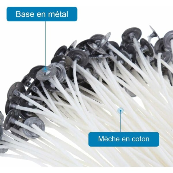 100 stk. stearinvæger 100% miljøvenlige -15cm DIY naturbomuldsvæger