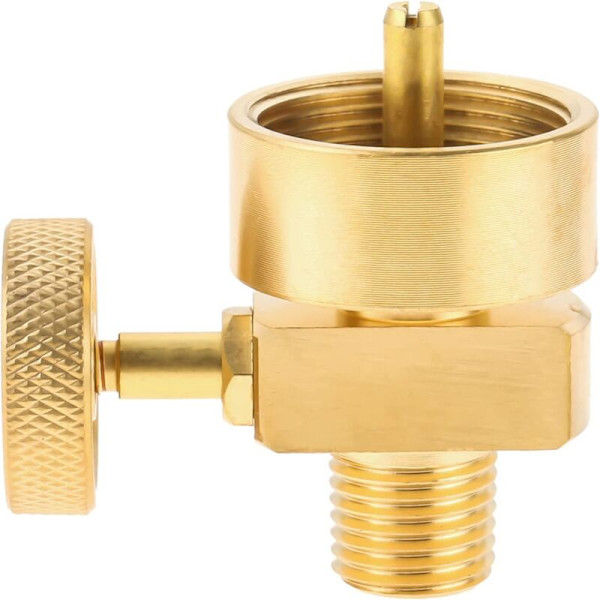 1 lb messingpropan gascylinderflaske adapterventil + 1/4\" NPT han og M8X1 gevind til BBQ ildsted