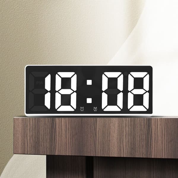 Digital väckarklocka Enkel LED-klocka Stor skärm Digital klocka Sovrum Sängbordsklocka Orange