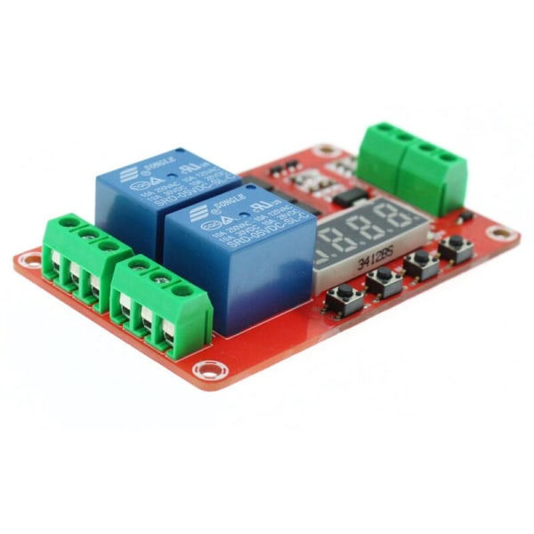 2-veis elektromagnetisk relémodul 5V forsinkelse/selvlås/syklus/timing PLC-kontrolltidsrelémodul