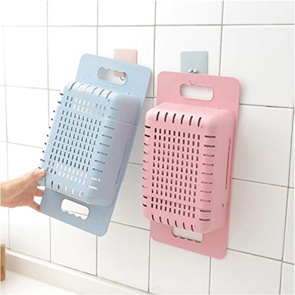 Säädettävä lasten kylpyhuoneen ammeen suihkukorin säilytyskori Retractable Bath Towel Holder Basket Household Non-Slip (Sininen)