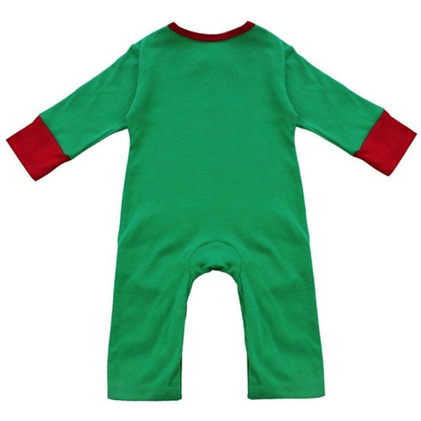 Pojk flickor jumpsuit romper juldräkt kläder set med hatt grön 100 cm