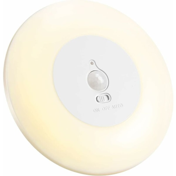 LED-kattovalaisin liikeanturilla, paristoilla toimiva, sisätiloihin, 3000K, langaton kattolamppu kaappeihin, kellariin, vaatekaappeihin, ruokakomeroihin, portaisiin [Energiatehokkuusluokka A