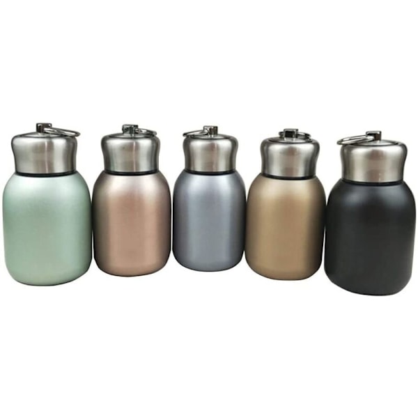 300ML Mini Termosmugg Läcksäker Vakuumflaska Resetermos Rostfritt Stål Dryckesvattenflaska Termosmuggar för inomhus och utomhus 280ml svart-DE