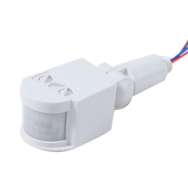 LED Bevægelsessensor 220V Automatisk PIR Infrarød Bevægelsessensor Væg Timer Udendørs 12V Sensor Lysswitch, Hvid