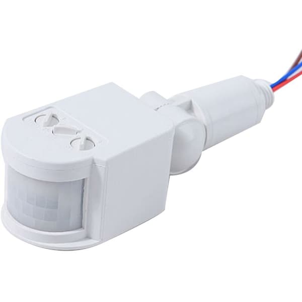 LED Rörelsesensor 220V Automatisk PIR Infraröd Rörelsesensor Vägg Timer Utomhus 12V Sensor Ljusbrytare, Vit