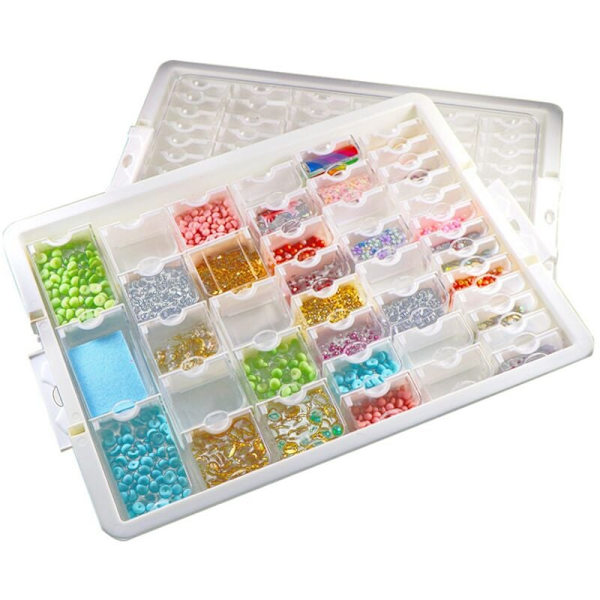 42 Gitter Diamantmalerei Aufbewahrungsbehälter, Transparente Diamantmalerei Box, Kunststoff Organizer Case Diamantmalerei Werkzeug