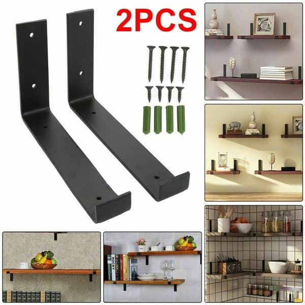 2 stk Rustikk Hylle Serie Braketter 225Mm Heavy Duty Industriell Solid Stål Stillas Panel