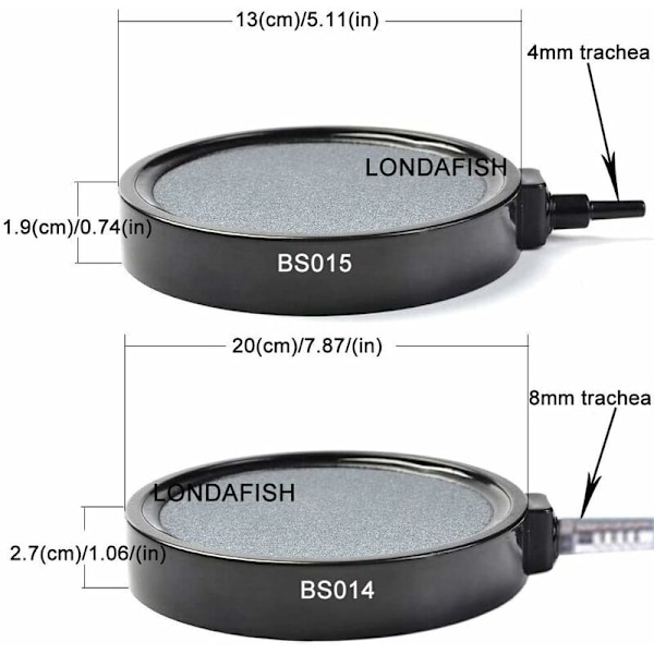 Luftsten til Akvarium - Oxygenpumpe - Luftstensdiffusor - Luftboblesten til Akvarium og Hydroponisk Akvarium