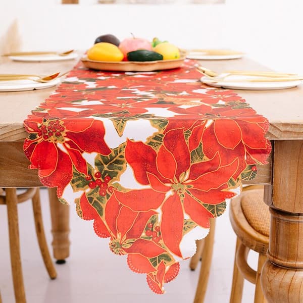 Julbord - Maskintvättbart, tryckt köksbord för middagar och helgdagar, D