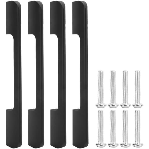 4 stk. Aluminiumsgreb til skab, hardware til skab, tilbehør til skab, huldiameter 128, sort
