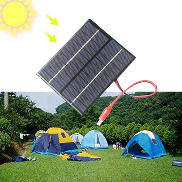 12V 2W Solcellelader DIY Solcellemodul Batteri Vanntett for Bil Utendørs Camping