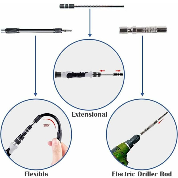 115-i-1 Precisionsskruvmejselset, Bärbar Precisionsskruvmejselset Magnetisk Skruvmejsel Reparationsverktyg för Dator/Laptop/iPhone/Glasögon/Wa