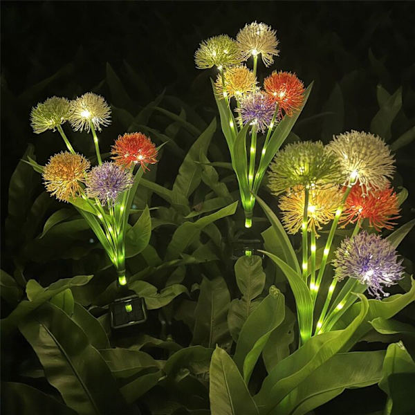 4 stk dekorative utendørs solcellelamper, 5 solhoder svingende blomster IP65 vanntette solcellelamper for hage, gårdsplass