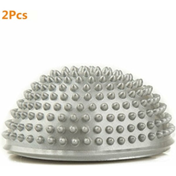 2 st Anti-Halk Fotmassageboll Halvklot Massagematta Träning Balanspunkt för Gym Yoga Pilates Silver