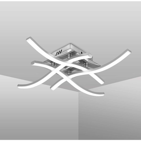 LED Taklampe, Bølgeformet Hengelampe, 4000K Nøytral Hvit Lys, 24W 2000Lm Integrerte LED-er, Moderne Lysekrone for Stue eller Kjøkken, IP