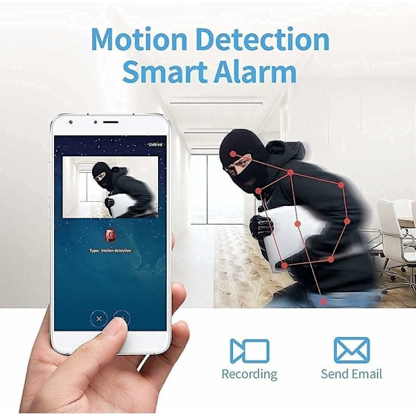 Mini Piilotettu WiFi IP-kamera Langaton Full HD 1080P, Mikro Nanny Cam Valvonta Infrapunaisella Yökuvauksella ja Liikkeenilmaisimella, Sisä- / Ulkokäyttöön