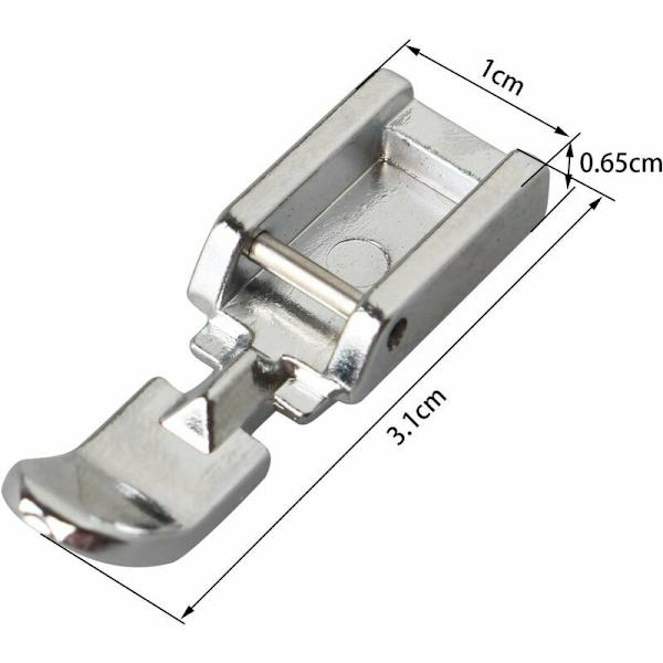 Dragkedja tryckknapp symaskin pressarfot för Singer Brother Babylock Janome Kenmore White Juki New Home Simplicity Elna Husqvarna Janome Bernina