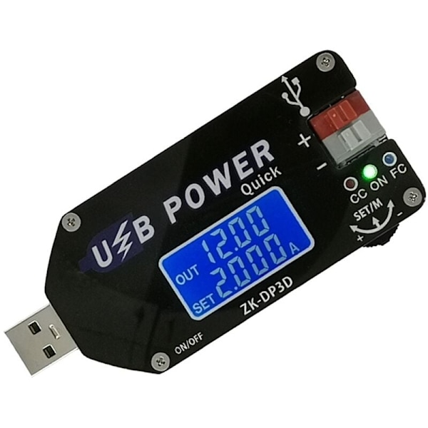 ZK-DP3D CNC Justerbar Reglerad Strömförsörjningsmodul USB 1-30V 2A 15W Ström till Konstant Spänning USB TYPE-C DC-omvandlare