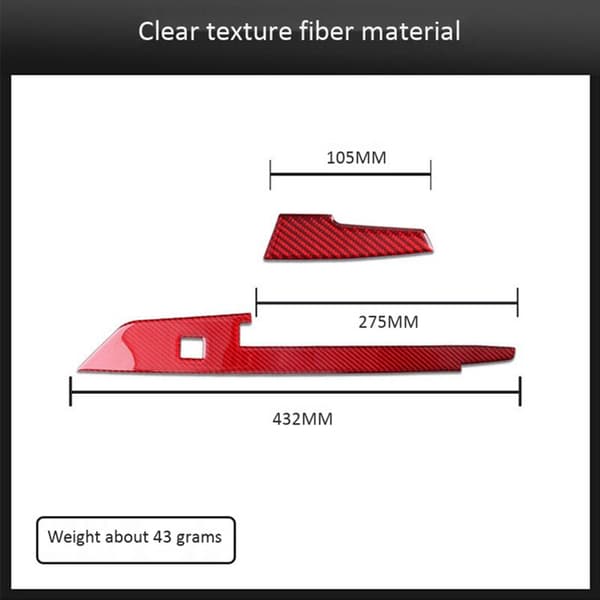 Til 2016-2020 Carbon Fiber Central Control Gear Shift Panel Dekor Cover Trim Sticker Tilbehør