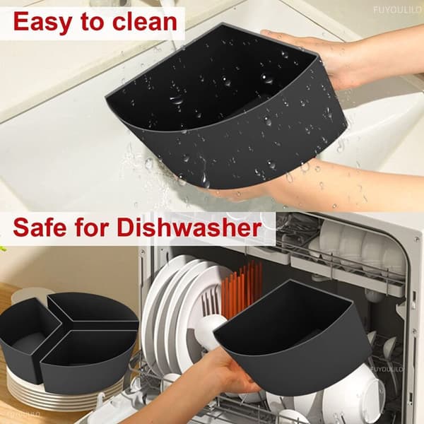 Slow Cooker Liners, 3 i 1 Silikone Slow Cooker Separator til 6 Quart Oval og Rund Separator (Grå)