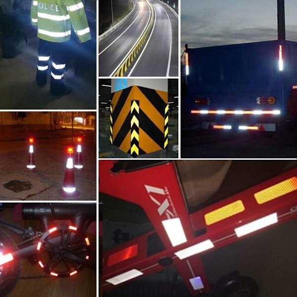 Reflekterande Tejp Självhäftande Varningstejp Reflekterande för Säkerhet i Mörker 3 Rullar Väderbeständig Reflekterande Tejp Reflektorer Reflektorstickare