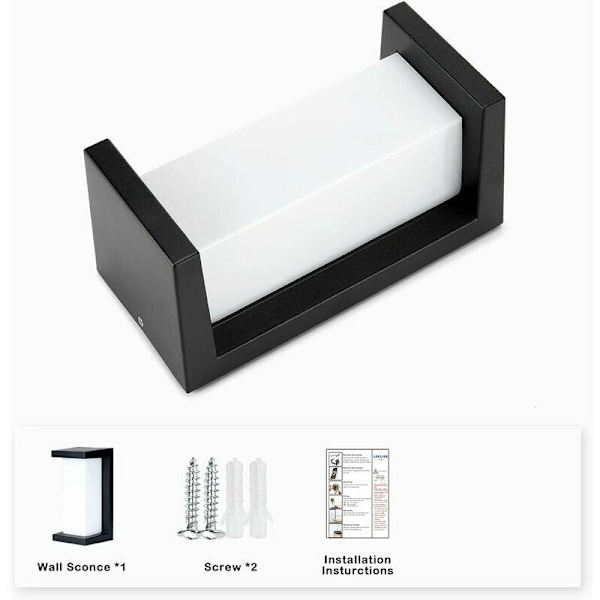 Ulkoseinävalaisin, LED-alumiiniseinävalaisin, IP65 12W vedenkestävä ulkoseinävalaisin, moderni seinävalaisin neliömäinen seinävalaisin, sopii g