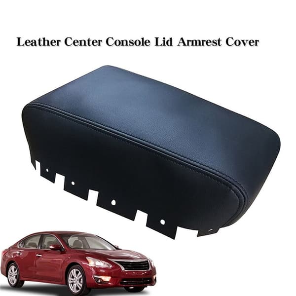 Bil Central Control Armrest Læder Cover Sticker Trim til Teana 2013-2018 Sort