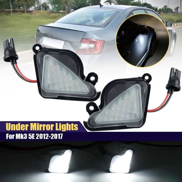 Par 13,5V LED Under Side Mirror Signallampe til Mk3 5E 2012-2017 med Hvidt Lys