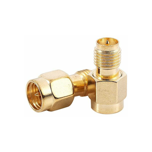 SMA hannkontakt (pinne) til hunn RP-SMA (pinne) kontaktpluggadapter for Wi-Fi-antenne/signalforsterker/repeatere/koaksialradio/RF (2-pakning)