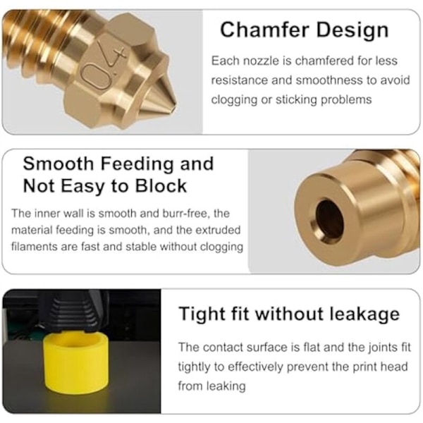 Mässingmunstycken för Neptune 4Plus/4Max, 0,2 Mm/0,4Mm/0,6Mm/0,8Mm/1,0mm Extruder Hotend Kit 3D-skrivartillbehör