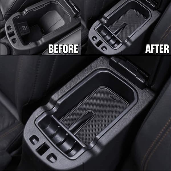 Til Compass 2017-2019 Bil Centerkonsol Opbevaringsboks Bakke Divider Organizer Holder Beholder